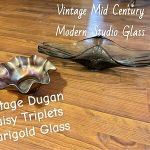 Vintage Marigold Glass Bowl